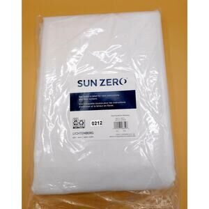 Sun Zero Greyson Pearl White Curtain Panel 50" x 108" Blackout Faux Dupioni Silk